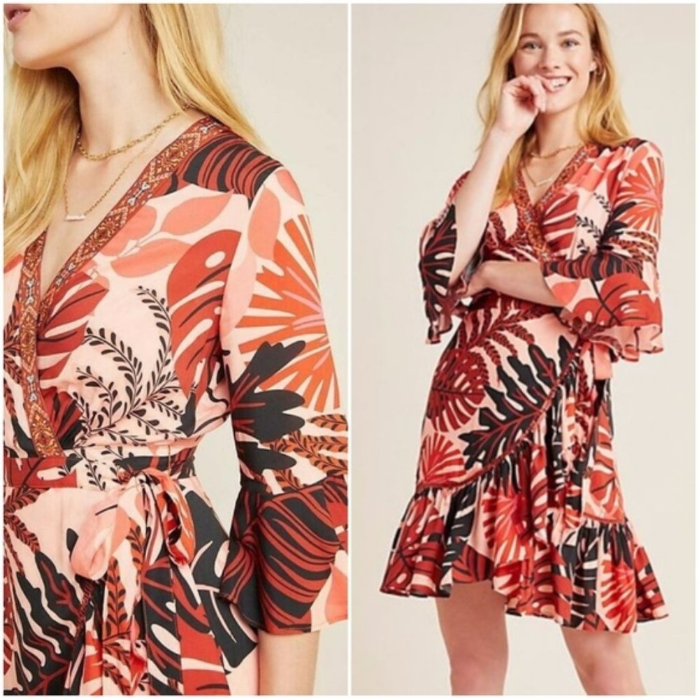 Farm Rio for Anthropologie Bruxelles Wrap Dress